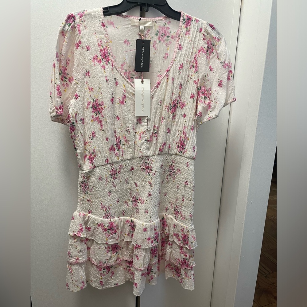 Loveshackfancy mini dress  floral size medium new with tags